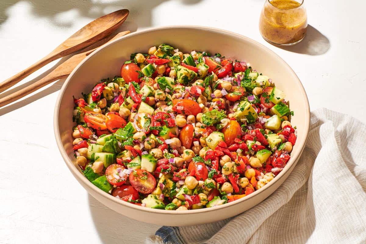 Spicy Chicken/Chickpea Salad in Cashew Dressing